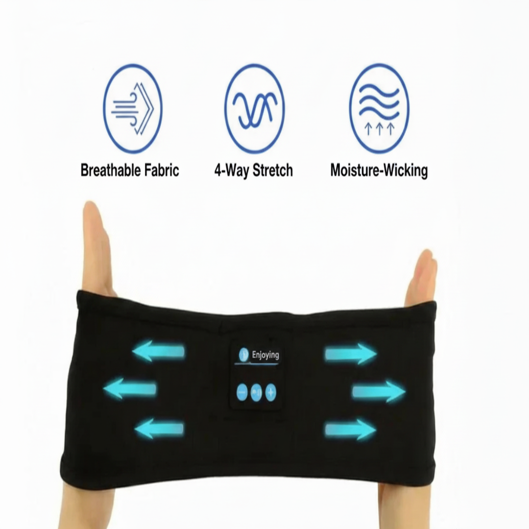 Bluetooth Sleep Headphones & Sports Headband | 3-in-1 Ultra-Soft Wireless Music Mask for Sleeping, Running & Yoga | GoWowMe